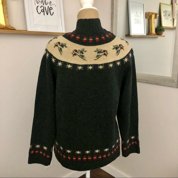 Woolrich Green and Red Cowl Neck Sweater - Picture 12 of 14